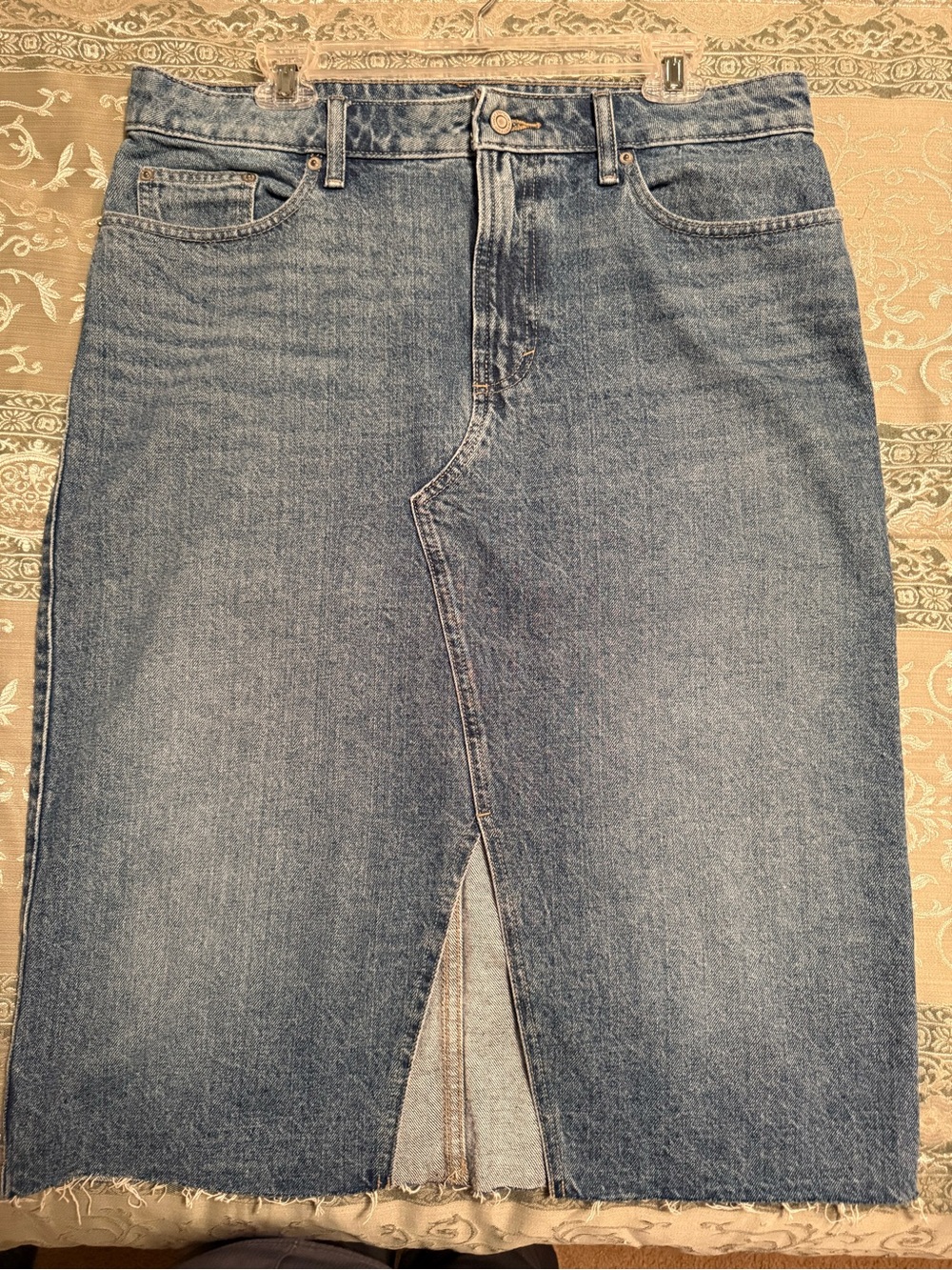 Lucky Brand Straight-Leg Denim Skirt in Medium Blue
